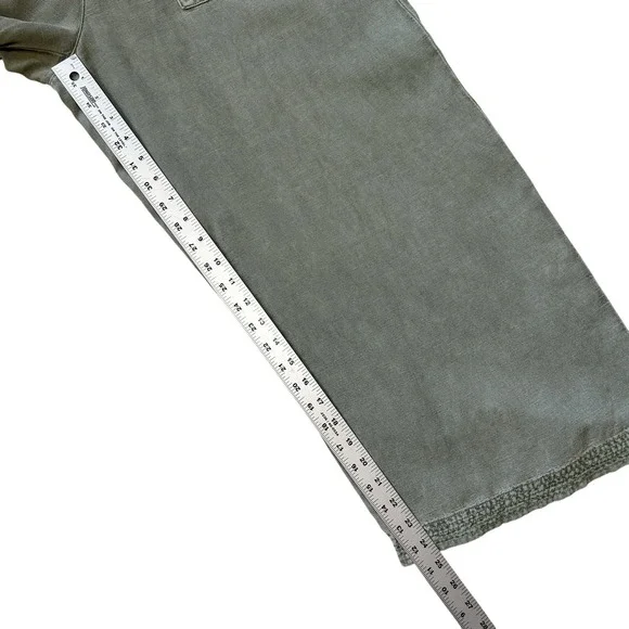 JOIE Green Linen Lyocell Wide Leg Crop Pants Drawstring Elastic Waist L Coastal - Picture 6 of 8